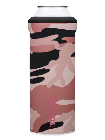 Corkcicle Slim Can Cooler In Cooler Rose Camo