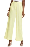 Open Edit Linen Blend Trousers In Yellow Elfin