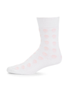 Alexander Mcqueen Skull Logo Crew Socks In Off White Pink