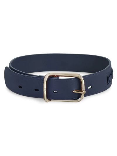 Chloé Joe Cut-out Leather Belt In Bleu