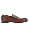 Paul Stuart Leather Penny Loafers In Brown