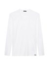 Tom Ford V-neck Long Sleeves T-shirt In White