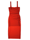 Helmut Lang Crepe Twist Dress In Red