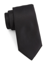 Emporio Armani Silk Neck Tie In Solid Dark