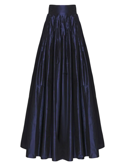 Carolina Herrera Pleated Silk Ball Skirt In Midnight