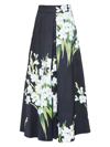 CAROLINA HERRERA WOMEN'S ICON FLORAL A-LINE MIDI-SKIRT