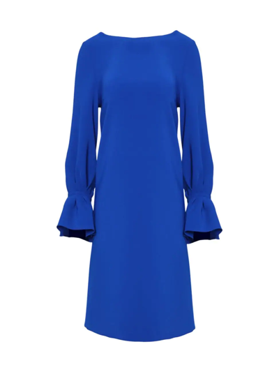 Carolina Herrera Icon Puff-sleeve Sheath Dress In Cobalt