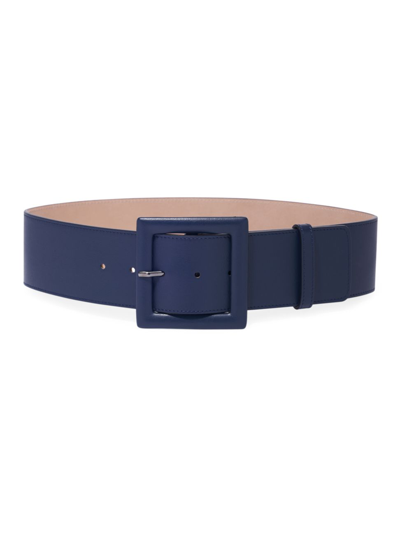 Carolina Herrera Icon Large Square Buckle Belt In Midnight