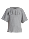 Isabel Marant Women's Zazie Gathered Cotton T-shirt In Light Grey