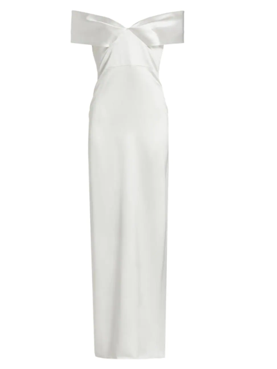 Brandon Maxwell Women's Silk Off-the-shoulder Gown In White