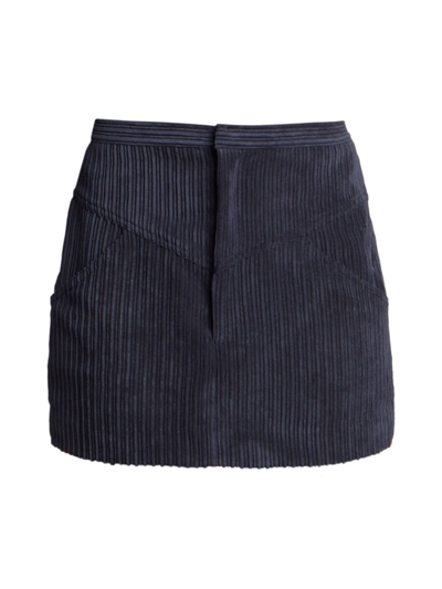 Isabel Marant Melva Corduroy High-waist Miniskirt In Faded Night