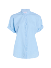 Xirena Channing Cotton Button-up Shirt In Vista Blue