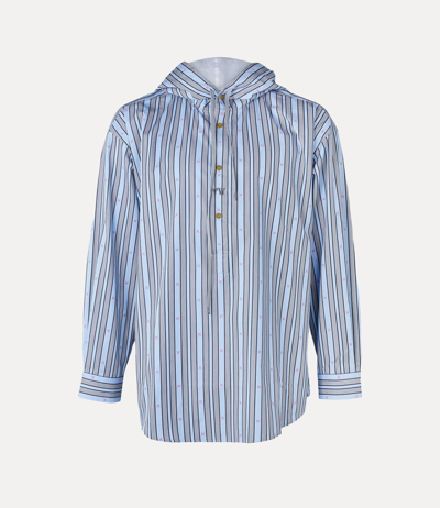 Vivienne Westwood Rib Hoodie Shirt Blue Sky Stars In Multicoloured