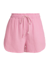 Xirena Starla Cotton Gauze Shorts In Pink