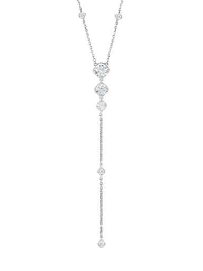 Michael Kors Premium Sterling Silver Cubic Zirconia Lariat Necklace