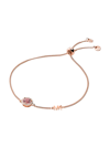 Michael Kors Women's Premium 14k Rose Goldplated Morganite & Cubic Zirconia Halo Slider Bracelet