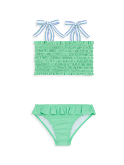 Minnow Swim Kids' Baby's, Little Girl's & Girl's 2-piece Smocked Bikini In Green