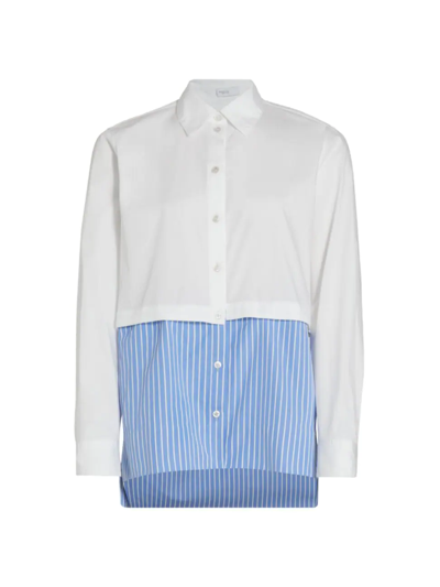 Rosetta Getty Paneled Cotton Button-front Shirt In White