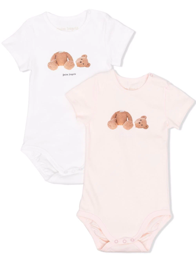 Palm Angels Baby Set Of 2 Printed Cotton Bodysuits In Pink