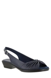 Easy Street Fantasia Womens Faux Leather Square Toe Slingback Sandals In Navy