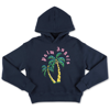 Palm Angels Palm-tree Embroidered Cotton Hoodie In Blu