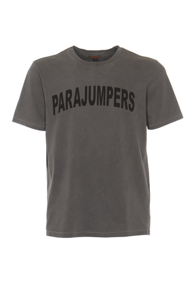 Parajumpers Logo Print Regular T-shirt In Charcoal