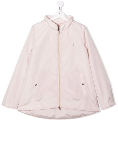 Herno Kids' Zip-up Stand-collar Jacket In Pink