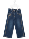 Aigner Chain Link-print Wide-leg Jeans In Blue