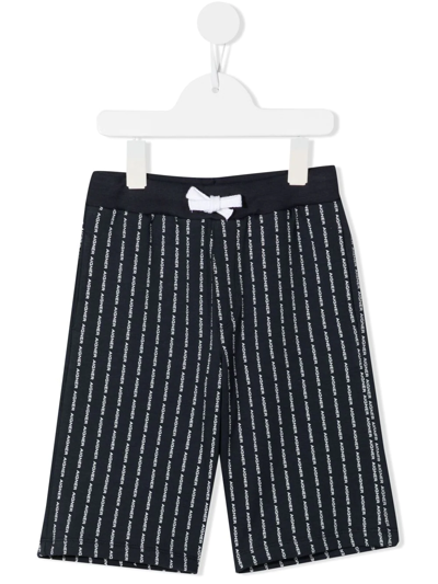 Aigner Kids' Logo-print Cropped Trousers In Blue