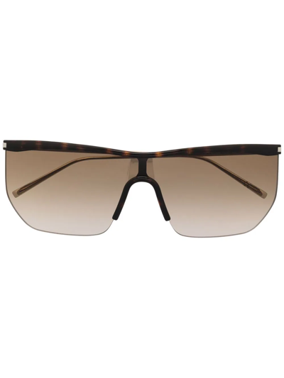 Saint Laurent Square-frame Sunglasses In Brown