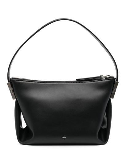 Osoi Bean Leather Shoulder Bag In Black