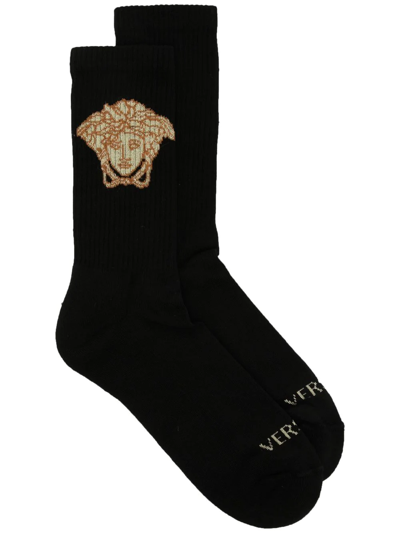 Versace Medusa Ankle Socks In Nero