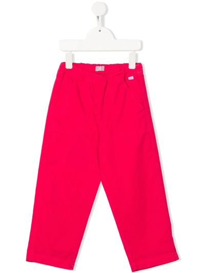 Il Gufo Kids' Straight-leg Cotton Trousers In Pink