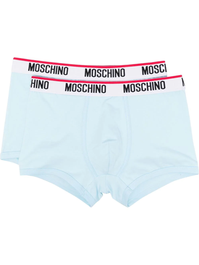 Moschino Logo-waistband Boxer Pack In Blue