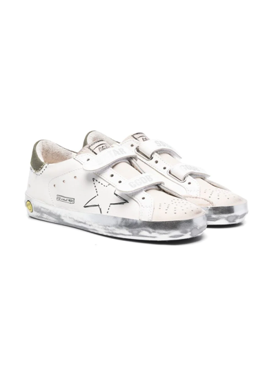 Golden Goose Kids' Old School Touch-strap Sneakers In White