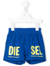 Diesel Babies' Meggyb Logo-print Swim Shorts In Blue