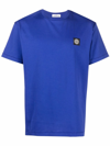 Stone Island Logo-patch Crewneck Cotton-jersey T-shirt In Blue