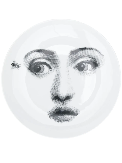 Fornasetti Wandteller Mit Print In White