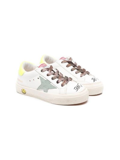 Golden Goose Babies' May Star-patch Sneakers In White