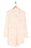 Nordstrom Rack Tranquility Button Front Nightshirt In Ivory Animal Electric