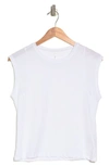 T Tahari Cap Sleeve Pima Cotton T-shirt In White
