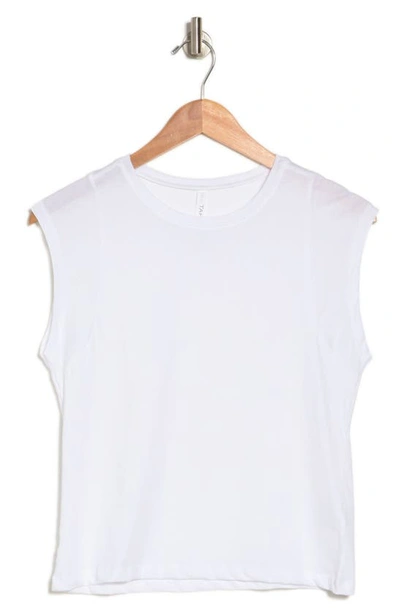 T Tahari Cap Sleeve Pima Cotton T-shirt In White