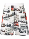Ferrari Printed Recycled Fluid Nylon Shorts In White