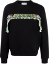 Lanvin Curb Embroidered Sweatshirt For Men In Black