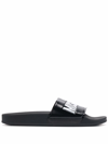 Moschino Mens Black Rubber Sandals In Black