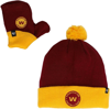 47 TODDLER '47 BURGUNDY/GOLD WASHINGTON FOOTBALL TEAM BAM BAM CUFFED KNIT HAT WITH POM AND MITTENS SET