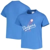 Soft As A Grape Youth  Royal Los Angeles Dodgers Distressed Logo T-shirt In Royal