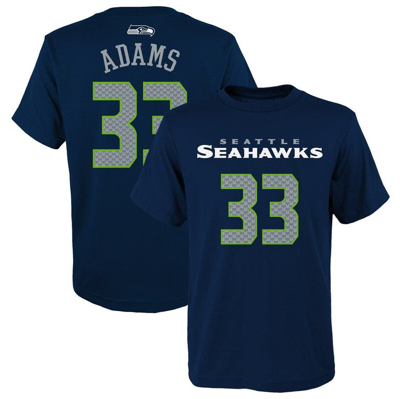 Outerstuff Kids' Big Boys Jamal Adams College Navy Seattle Seahawks Mainliner Player Name And Number T-shirt
