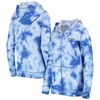 New Era Women's  Royal Los Angeles Dodgers Tie-dye Full-zip Hoodie In Royal