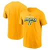 NIKE NIKE GOLD OAKLAND ATHLETICS COOPERSTOWN COLLECTION REWIND ARCH T-SHIRT